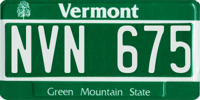 VT license plate NVN675