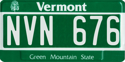 VT license plate NVN676