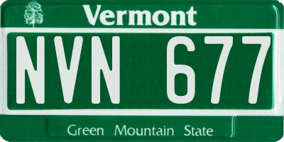 VT license plate NVN677
