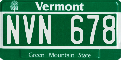 VT license plate NVN678