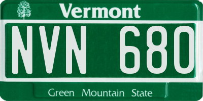VT license plate NVN680