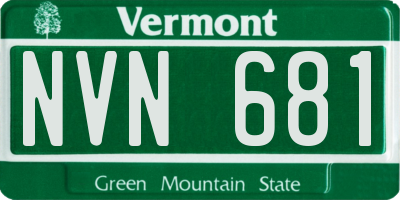 VT license plate NVN681