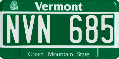 VT license plate NVN685