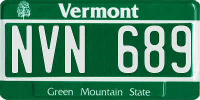 VT license plate NVN689