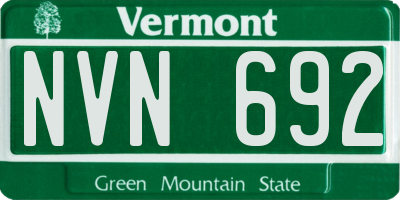 VT license plate NVN692