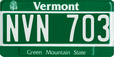 VT license plate NVN703