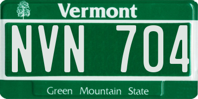 VT license plate NVN704