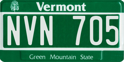 VT license plate NVN705