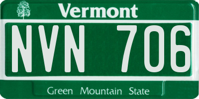 VT license plate NVN706