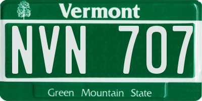 VT license plate NVN707
