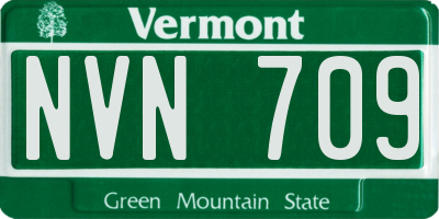 VT license plate NVN709