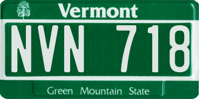 VT license plate NVN718