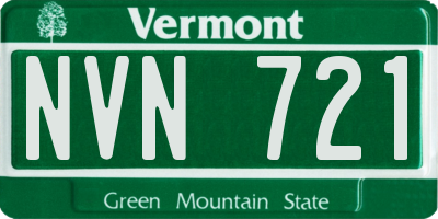 VT license plate NVN721
