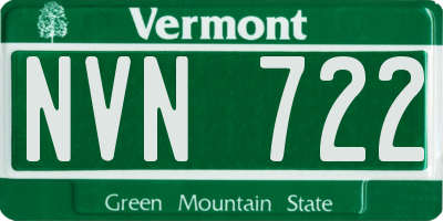 VT license plate NVN722