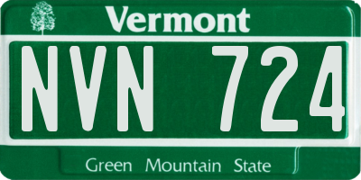 VT license plate NVN724