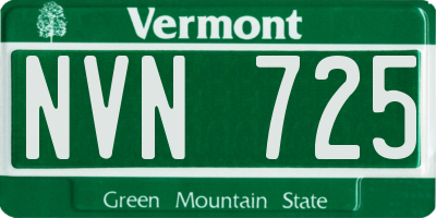 VT license plate NVN725