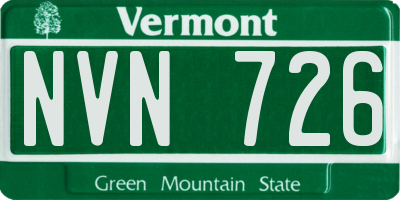 VT license plate NVN726