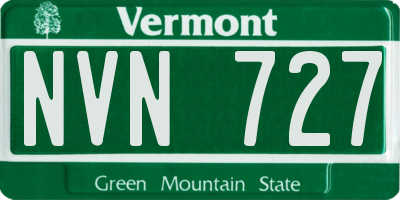 VT license plate NVN727