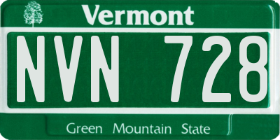 VT license plate NVN728