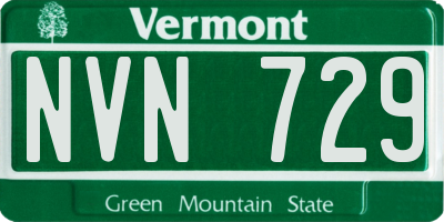 VT license plate NVN729