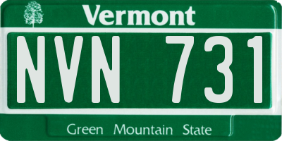 VT license plate NVN731