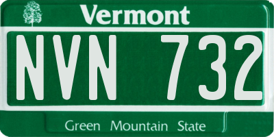 VT license plate NVN732
