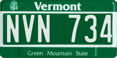 VT license plate NVN734