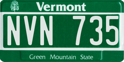VT license plate NVN735