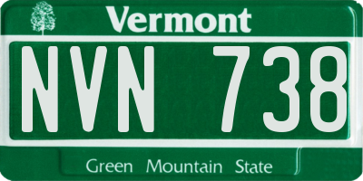 VT license plate NVN738