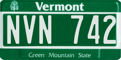VT license plate NVN742