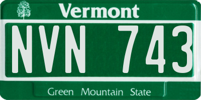 VT license plate NVN743