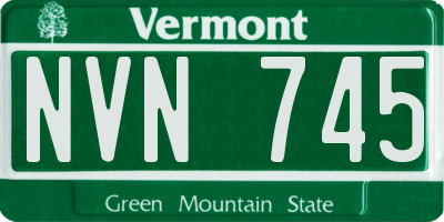 VT license plate NVN745