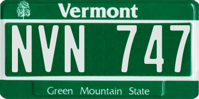 VT license plate NVN747