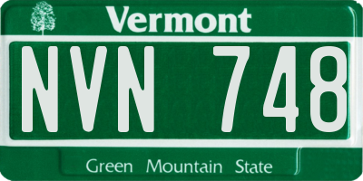 VT license plate NVN748