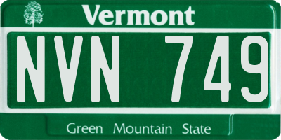 VT license plate NVN749