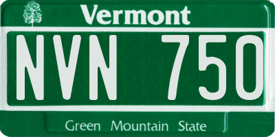 VT license plate NVN750