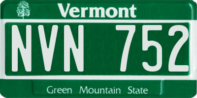 VT license plate NVN752