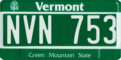 VT license plate NVN753