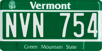VT license plate NVN754