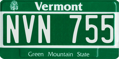 VT license plate NVN755