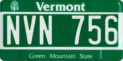 VT license plate NVN756