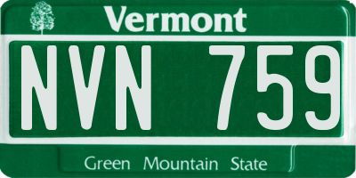 VT license plate NVN759