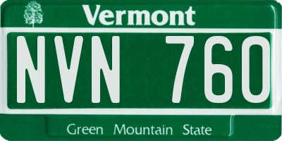 VT license plate NVN760
