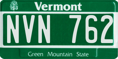 VT license plate NVN762