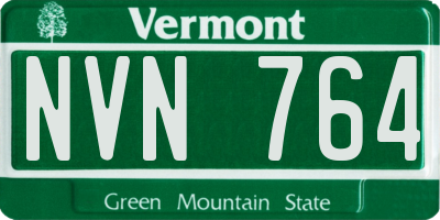 VT license plate NVN764