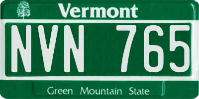 VT license plate NVN765