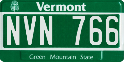 VT license plate NVN766