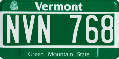 VT license plate NVN768