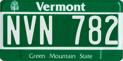 VT license plate NVN782