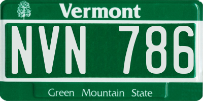 VT license plate NVN786